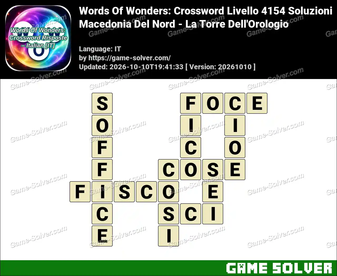 Words Of Wonders: Crossword Livello 4154 Soluzioni – Macedonia Del Nord – La Torre Dell’Orologio